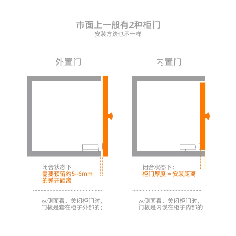 星貓加厚合金反彈器隱形櫃門吸按壓式磁碰暗門自彈器門碰免拉手-細節圖10