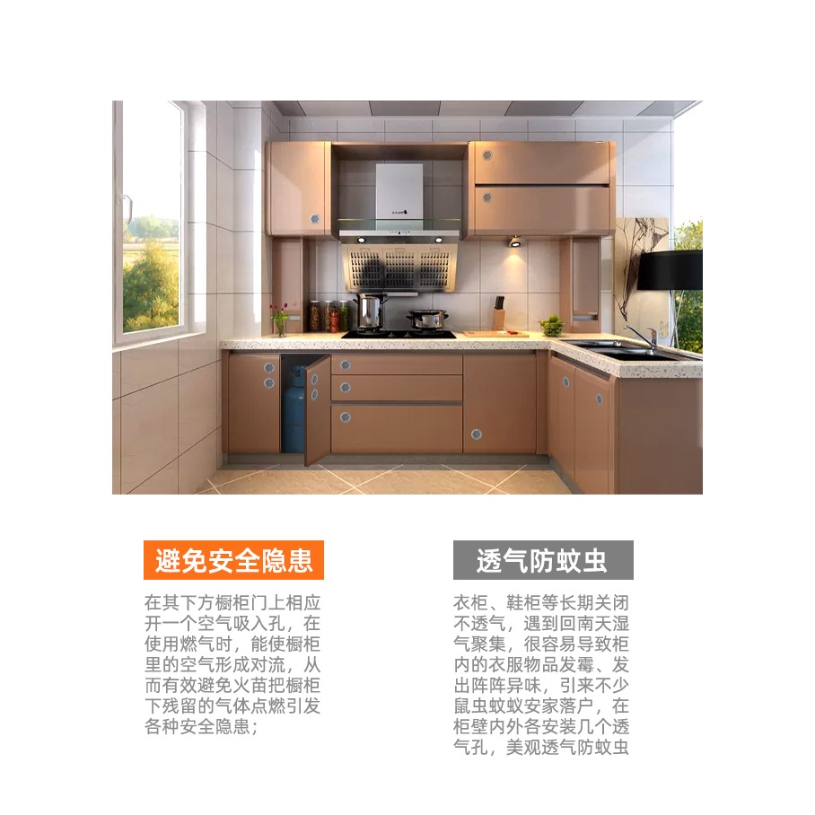 不銹鋼透氣孔裝飾蓋鞋櫃榻榻米衣櫃廚房燃氣竈櫥櫃散熱孔網孔塞洞-細節圖8