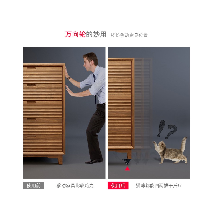重型1.5小輪2寸萬向輪配件輪子帶剎車定向輪傢俱腳輪滑輪靜音茶幾-細節圖10