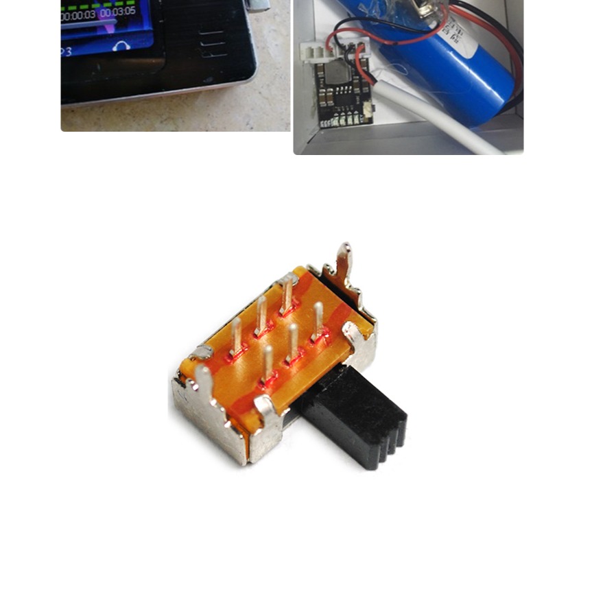 撥動開關SK-22D02二檔雙排6腳 2P2T 柄長5mm 臥式雙聯滑動（5個）-細節圖8