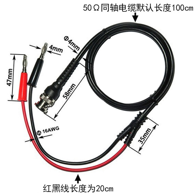 BNC轉4mm香蕉插頭線 示波器 Q9測試線 注塑純銅BNC 香蕉插頭-細節圖5