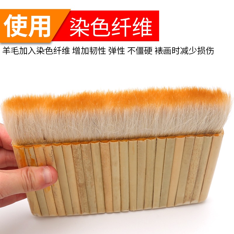 羊毛排筆刷子底紋刷書畫裝裱材料排筆刷加厚羊毛管刷漿糊刷管排刷-細節圖4