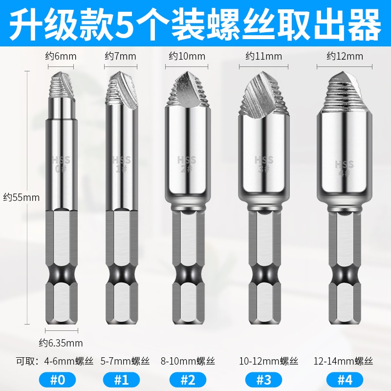 斷頭螺絲取出器萬能起斷反絲反牙滑牙取絲器取斷絲神器拔絲工具-細節圖3