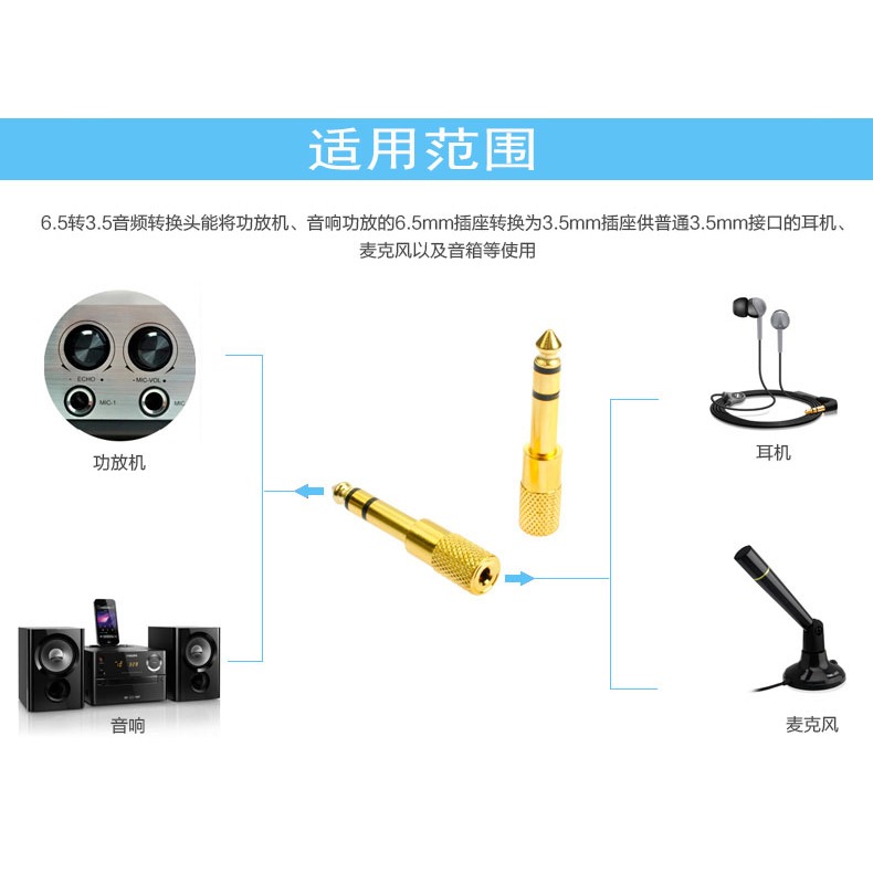 6.5公轉3.5mm母音頻  電子琴電子鼓鋼琴功放音箱 耳機轉換頭-細節圖7