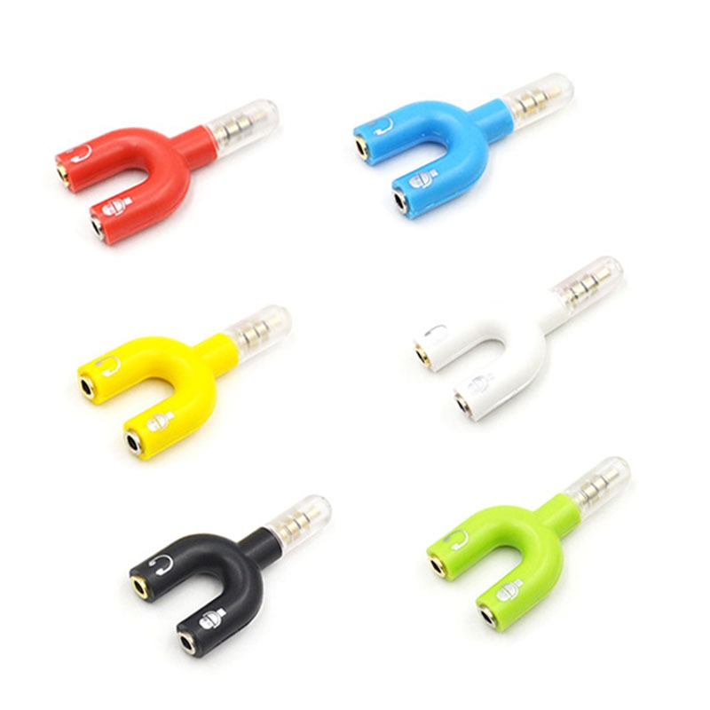 電腦耳機麥克風插頭轉換器二合一線 轉換頭筆記本耳麥話筒轉接頭-細節圖3