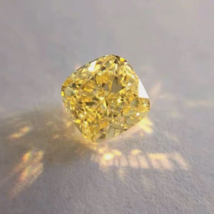 超級爆款Fancy Yellow淡黃淺黃彩鉆肥正方圓正方黃鉆裸石精品-細節圖3