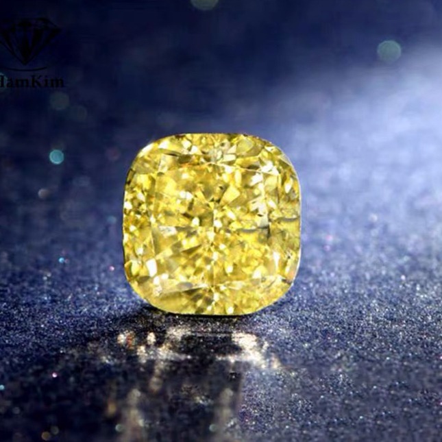 超級爆款Fancy Yellow淡黃淺黃彩鉆肥正方圓正方黃鉆裸石精品-細節圖4