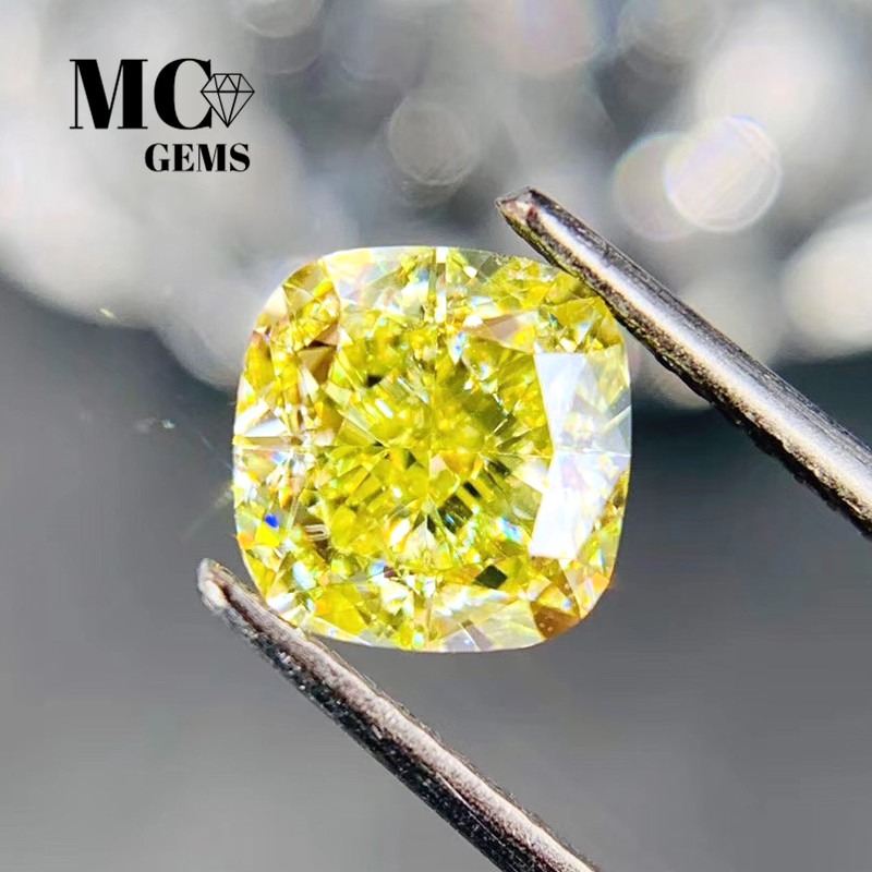 超級爆款Fancy Yellow淡黃淺黃彩鉆肥正方圓正方黃鉆裸石精品-細節圖6