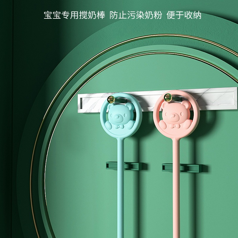 硅膠卡通攪拌棒粉色嬰兒奶粉攪拌棒奶粉調奶器可愛加長柄-細節圖2