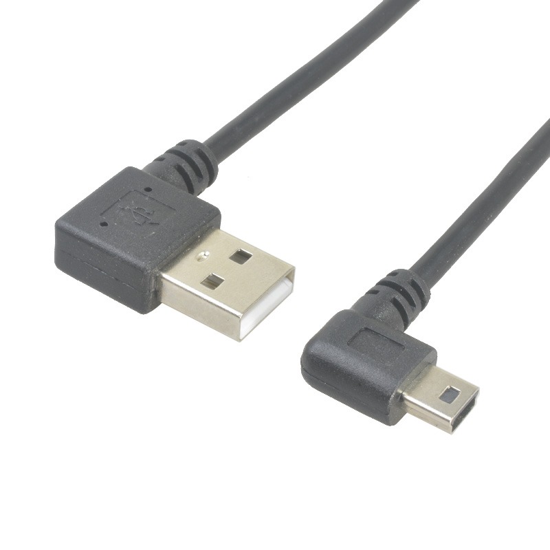 上下左右雙彎頭USB轉Mini 5pin數據線90度mini usb移動硬盤數據線-細節圖4