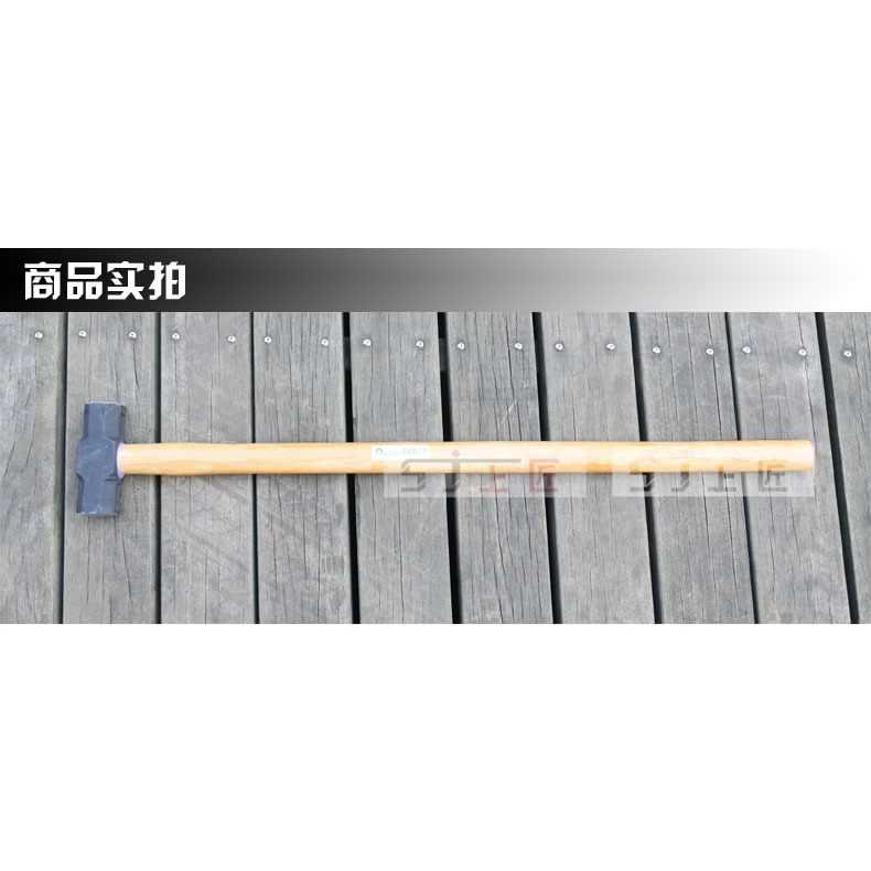 得威斯八角錘6磅 木柄石工錘頭 鐵錘 鐵榔頭 方頭錘子建築榔頭-細節圖7