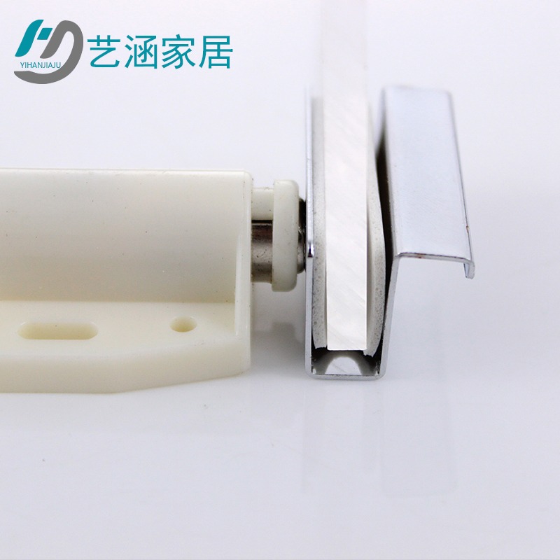 不銹鋼玻璃門磁吸櫃門合頁夾上下轉軸鉸鏈圓頭單雙開門吸彈開磁碰-細節圖5