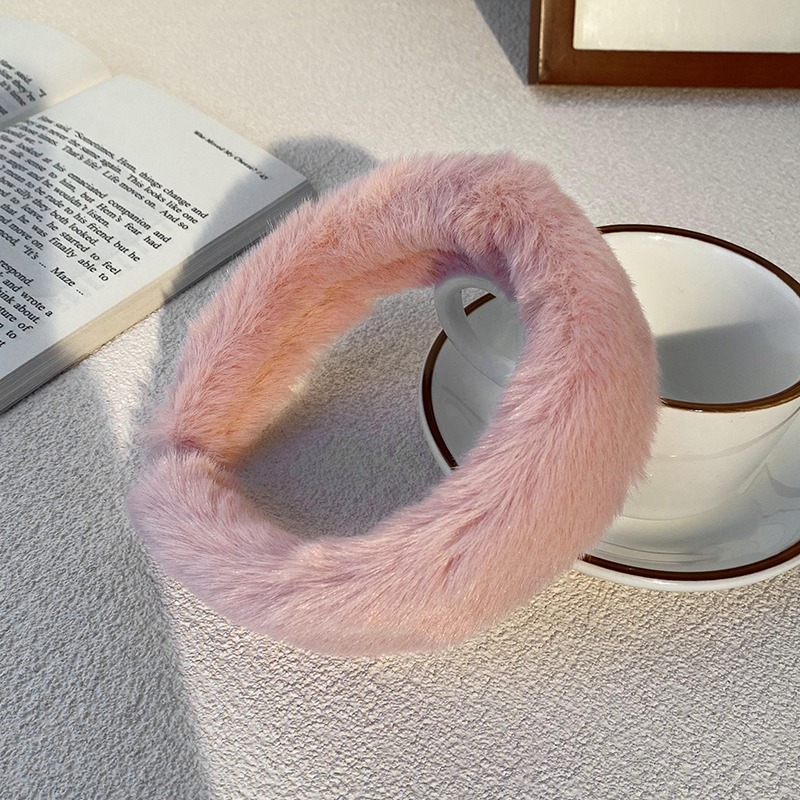 糖果色毛絨發卡發箍女百搭外出寬邊秋冬簡約韓國韓版網紅洗臉頭箍-細節圖7