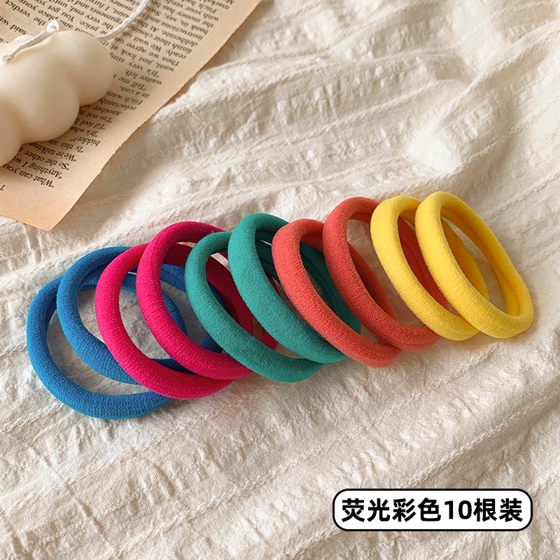 黑色20根灌裝頭繩粗簡約彩色橡皮筋高彈力耐用不勒頭發扎頭發圈女-細節圖6