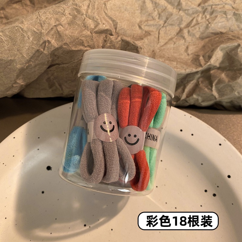 黑色20根灌裝頭繩粗簡約彩色橡皮筋高彈力耐用不勒頭發扎頭發圈女-細節圖9