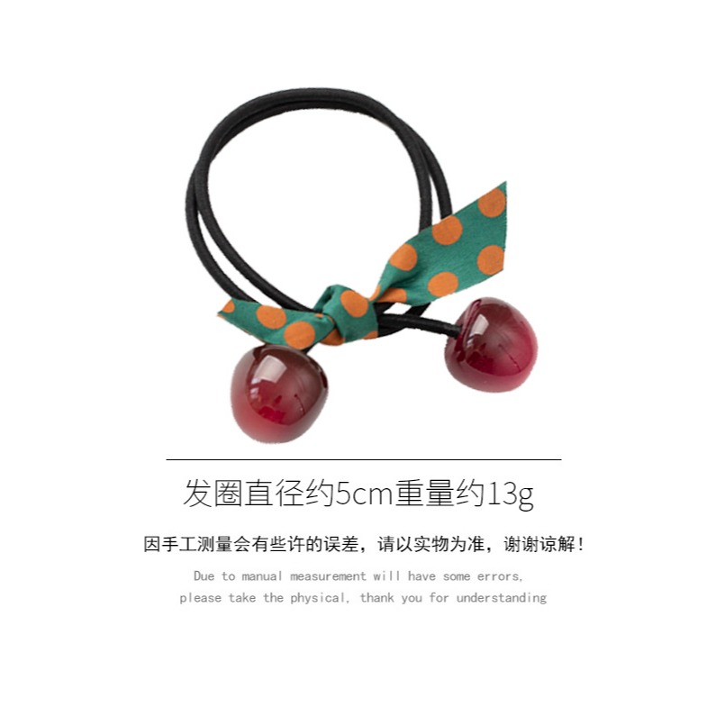 韓版網紅櫻桃發圈網紅氣質蝴蝶結皮筋女扎頭發繩皮套簡約馬尾頭繩-細節圖6