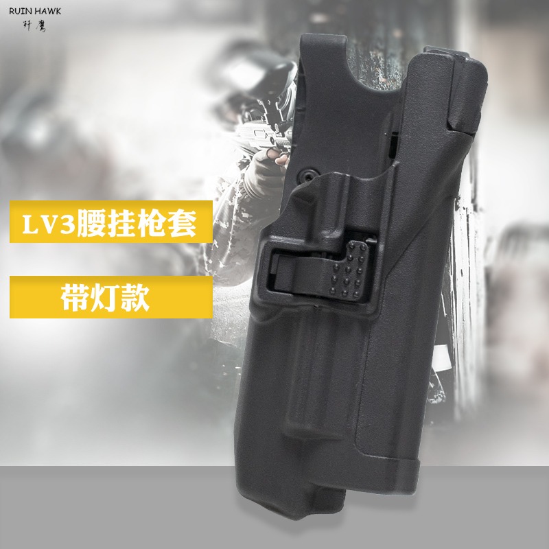 特價清倉LV3系列G17戰術綁腿套帶燈腰快拔套下沉掛腰下掛手電槍套-細節圖5