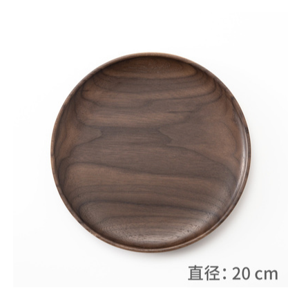 實木圓形碟子水果瓜果盤零食點心木盤木碗沙拉碗相思木黑胡桃日式-細節圖10