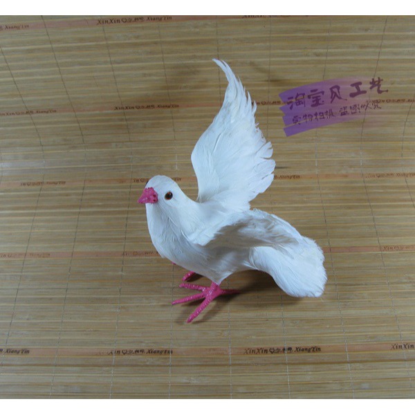 仿真鴿子擺件和平鴿羽毛鳥動物教學鴿子模型家居婚禮創意裝飾白鴿-細節圖3