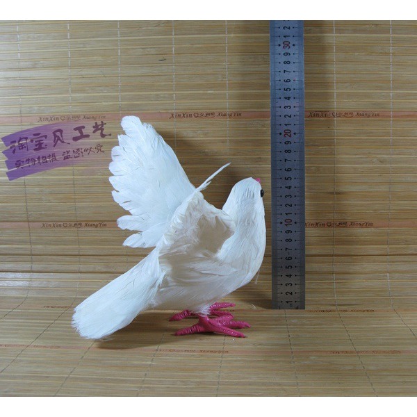 仿真鴿子擺件和平鴿羽毛鳥動物教學鴿子模型家居婚禮創意裝飾白鴿-細節圖5