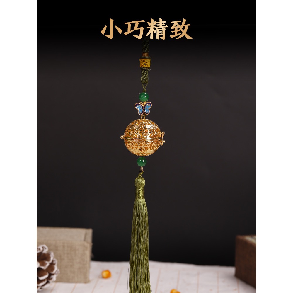 純銅葡萄花紋鳥飾香囊陜西博物館出土楊貴妃宮廷貴婦唐紋服配漢服-細節圖2