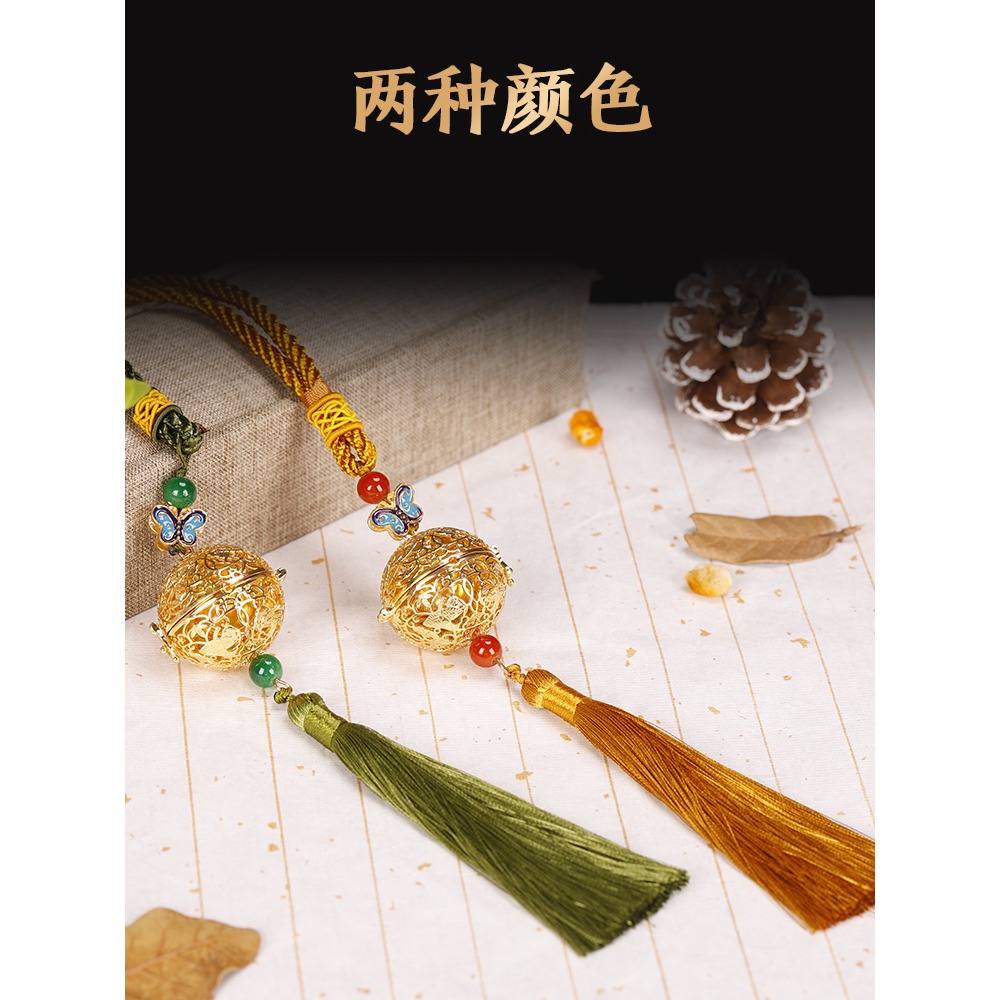 純銅葡萄花紋鳥飾香囊陜西博物館出土楊貴妃宮廷貴婦唐紋服配漢服-細節圖3