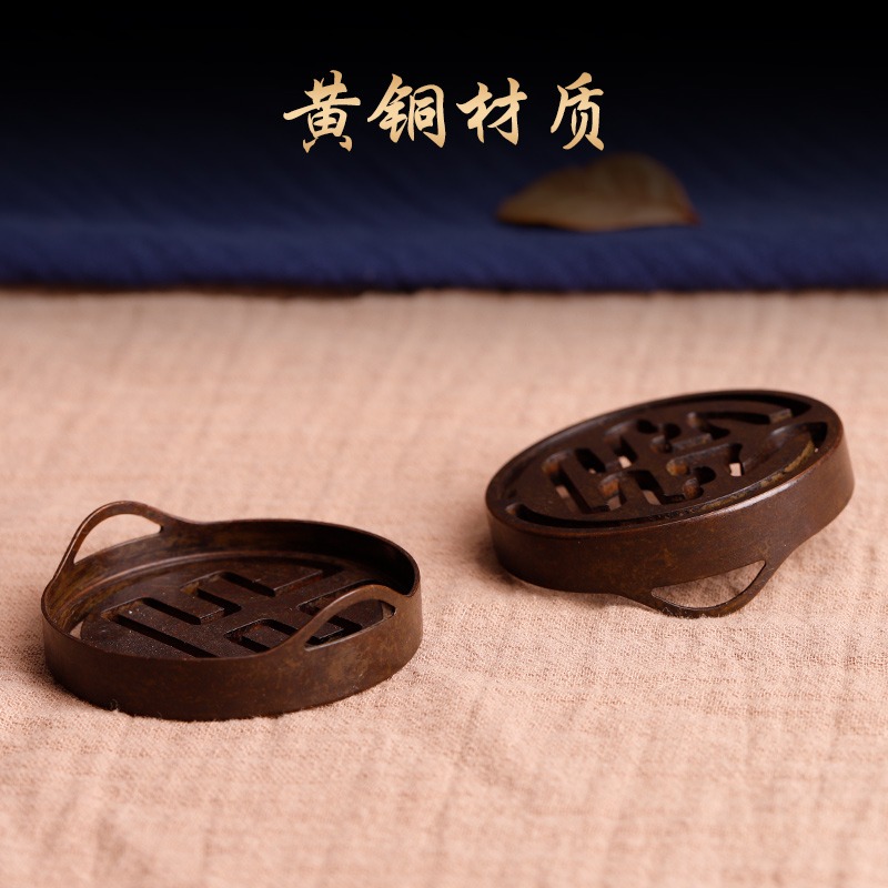 蘇工雙耳香篆香道入門工具打拓香灰香模用品香具用具紫銅香印香粉-細節圖2