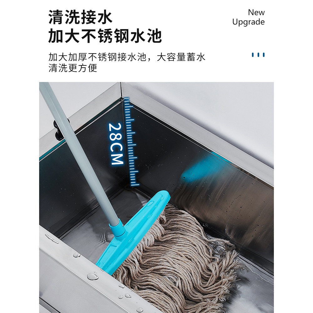 不銹鋼拖把池可移動拖地盆水槽一體拖布池家用陽臺洗墩布池子商用-細節圖5