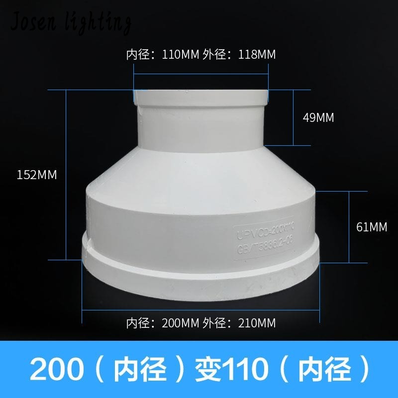 塑料變徑圈接頭100轉75mm加厚新款內外160轉150轉120管道油煙機。-細節圖7