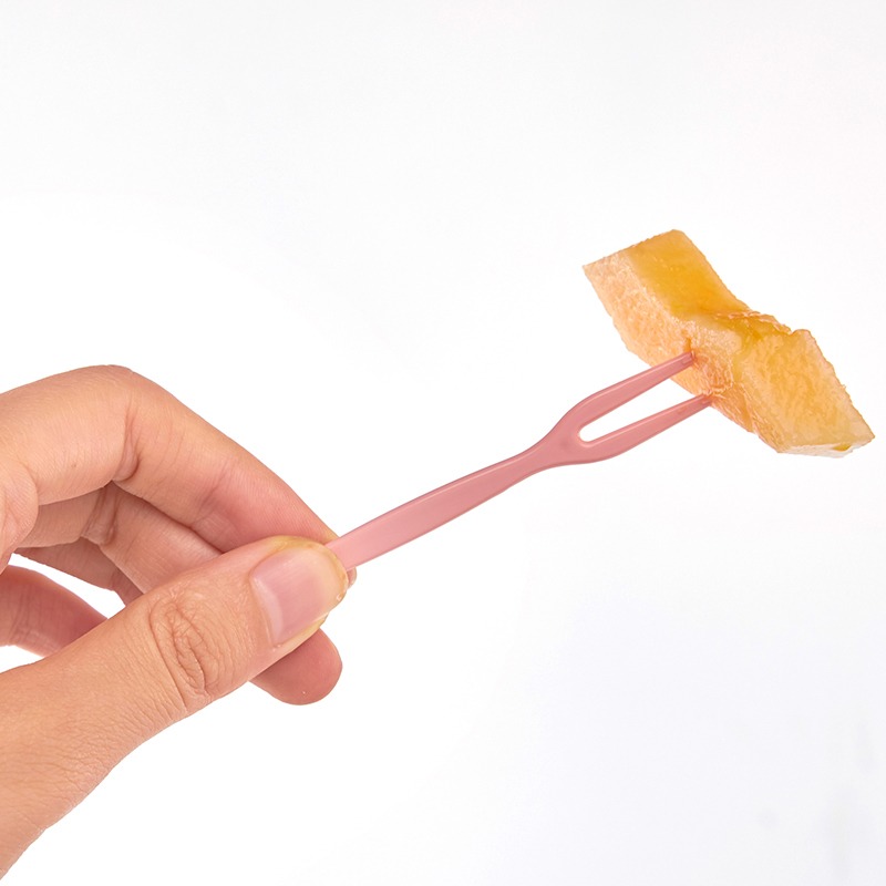 水果叉套裝水果簽一次性塑料兩齒家用喫水果蛋糕甜品叉點心小叉子-細節圖3