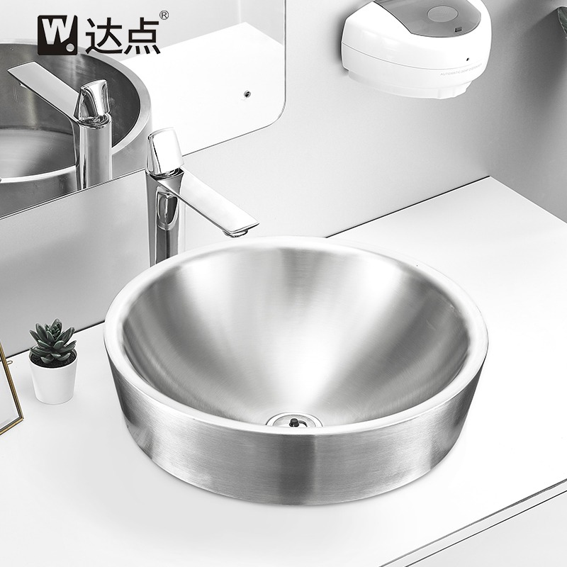 達點304不銹鋼臺上盆衛生間洗手加厚圓形盆洗面盆廁所洗臉盆家用-細節圖4