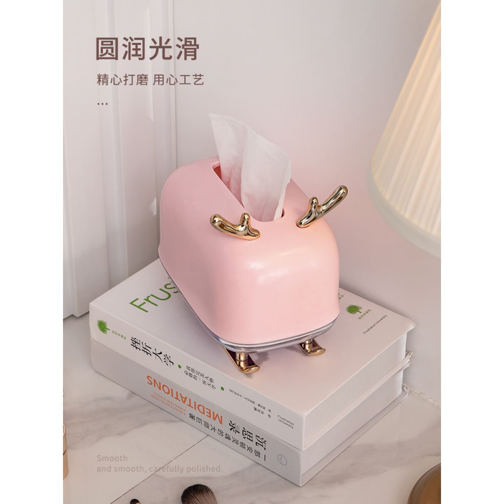 星優麋鹿紙巾盒輕奢風北歐ins客廳臥室抽紙盒擺件餐巾盒家用創意-細節圖5