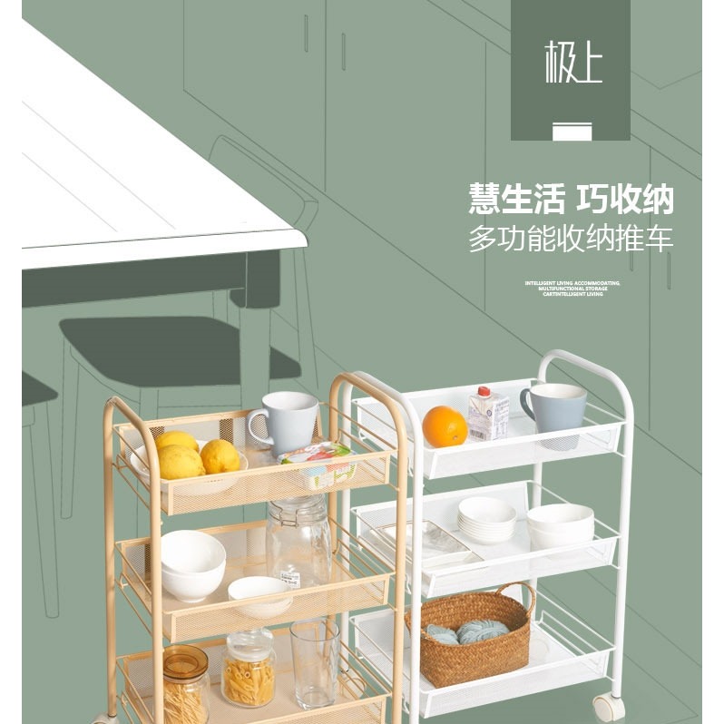 美容院手推車紋身工作臺小推車理發店置物架三層發廊工具車包郵-細節圖7