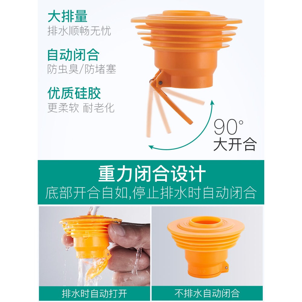 下水管防臭密封圈廚房下水道神器廁所衛生間洗衣機地漏防臭芯塞器-細節圖4