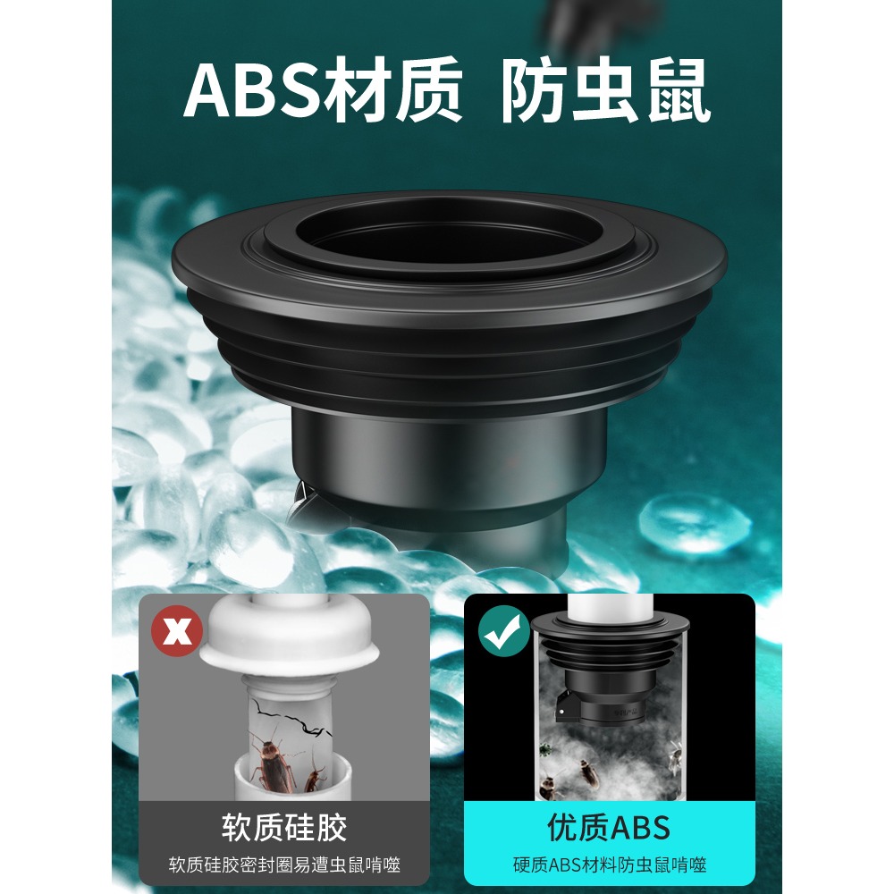 下水管防返臭神器洗手盆廚房洗衣機封口蓋排水管道密封圈塞堵口器-細節圖5