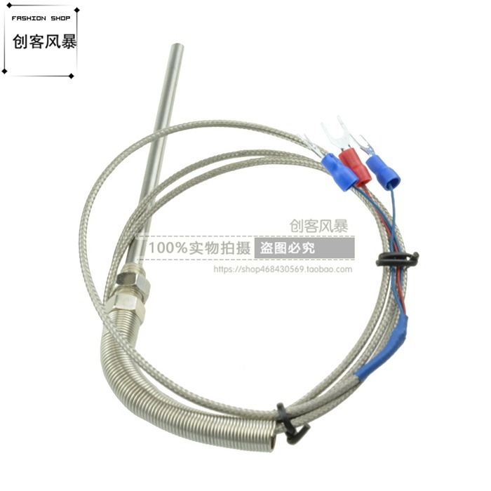 pt100熱電阻 溫度傳感器 熱電偶溫度探頭感溫線 M8螺紋 0度-150度-細節圖2