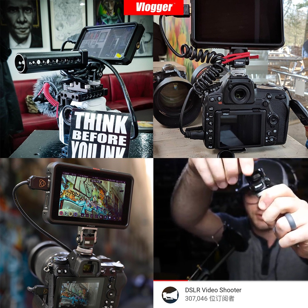 Vlogger蝸牛熱靴小云臺可調阻尼單反相機監視器穩定器支架陳文堅-細節圖3
