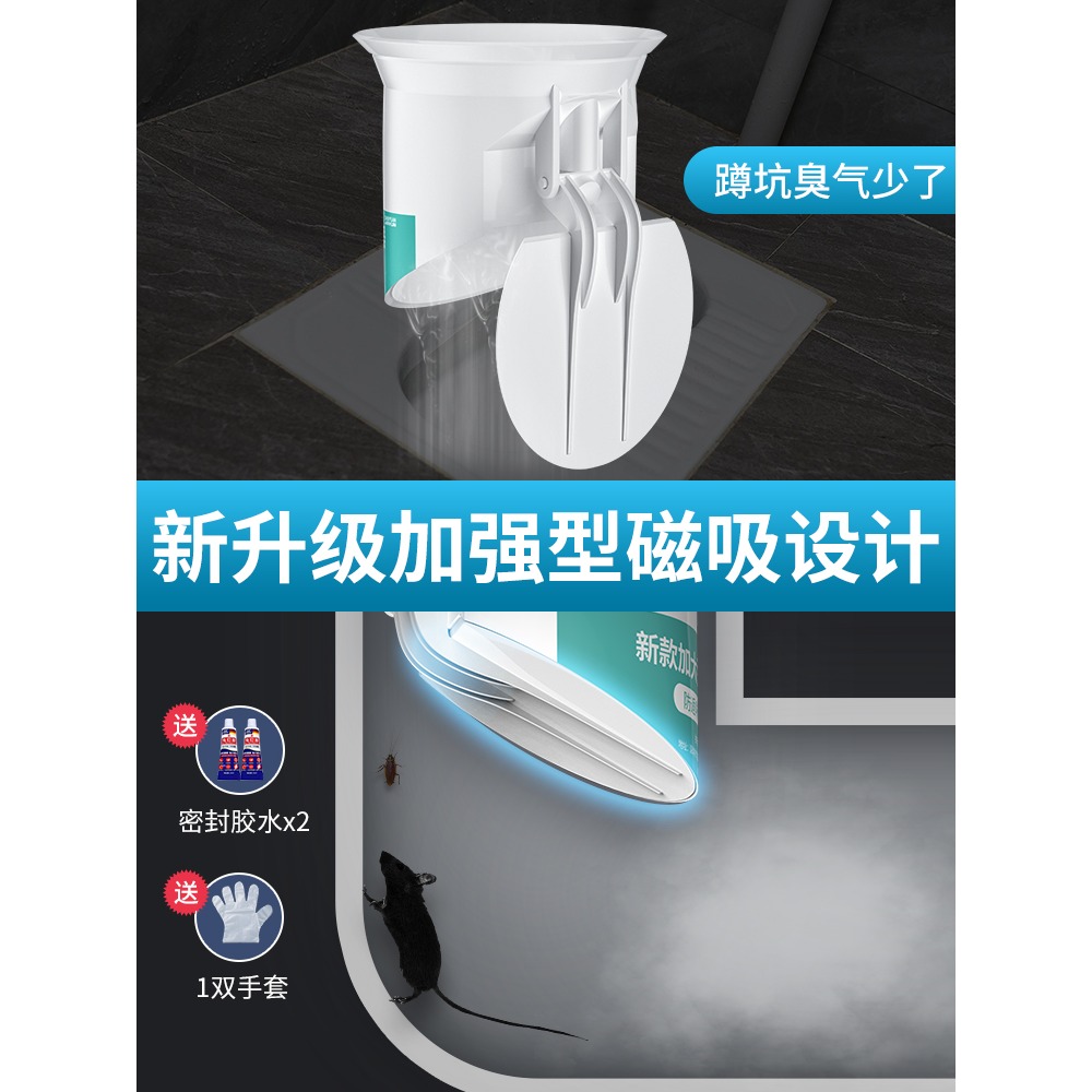 衛生間蹲便器防臭堵臭器廁所蹲坑式堵孔塞子便池防反味神器大便器-細節圖2