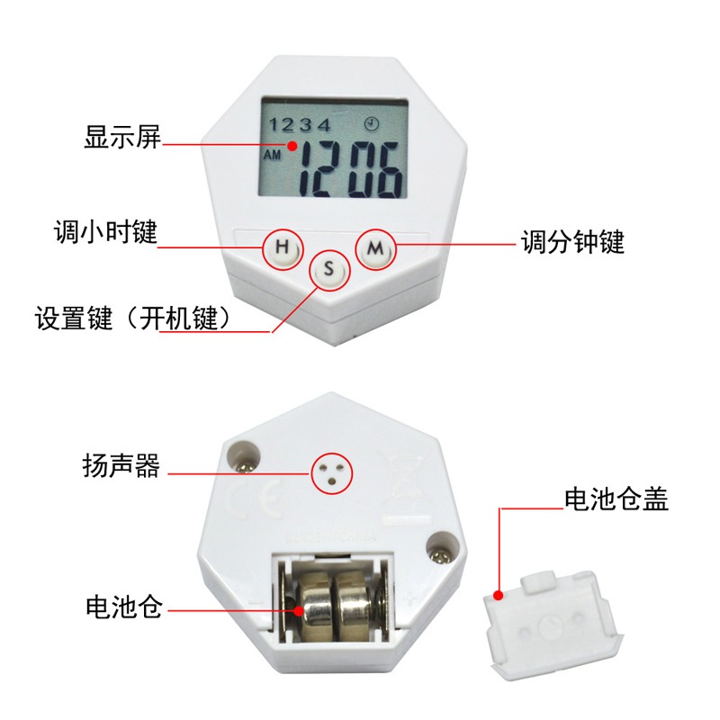 智能電子小藥盒定時鬧鐘語音提醒器便攜一週分裝藥盒分格密封盒-細節圖3