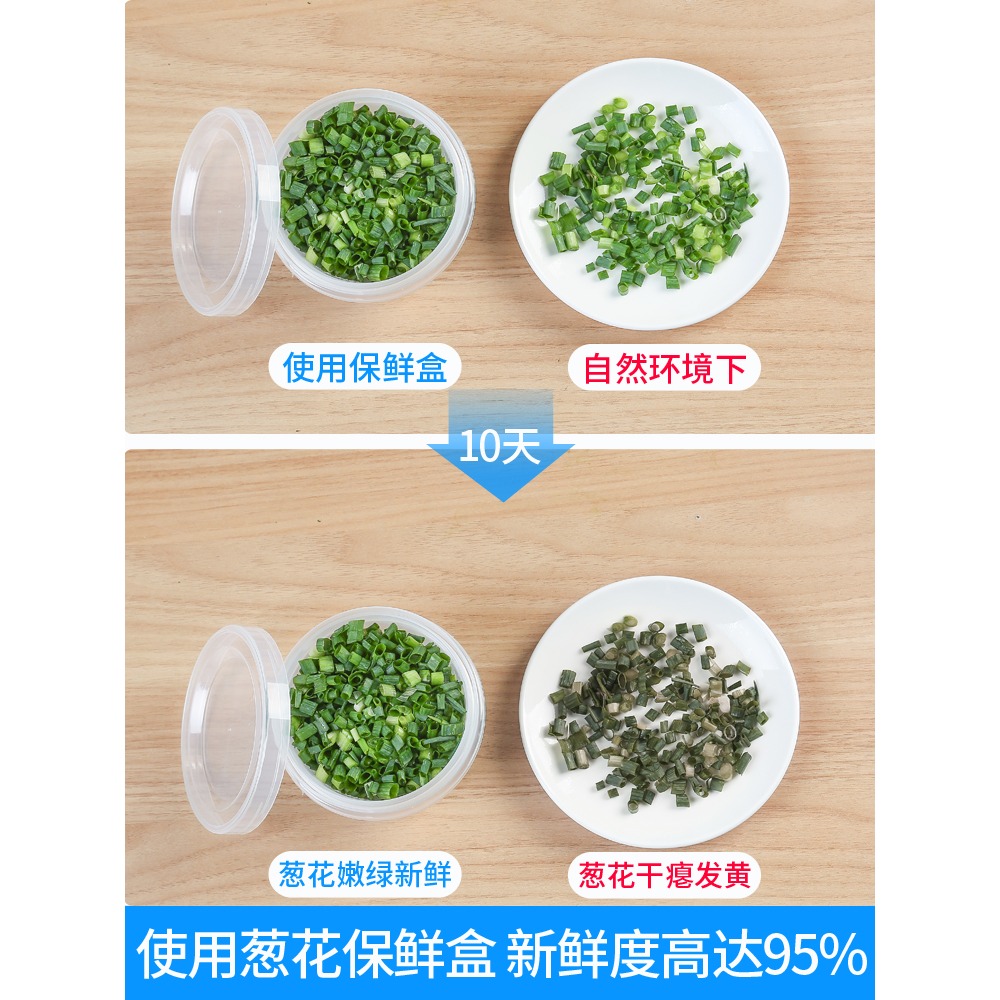 廚房蔥姜蒜收納盒冰箱蔥花保鮮盒瀝水圓形備菜盒食物水果食品專用-細節圖2