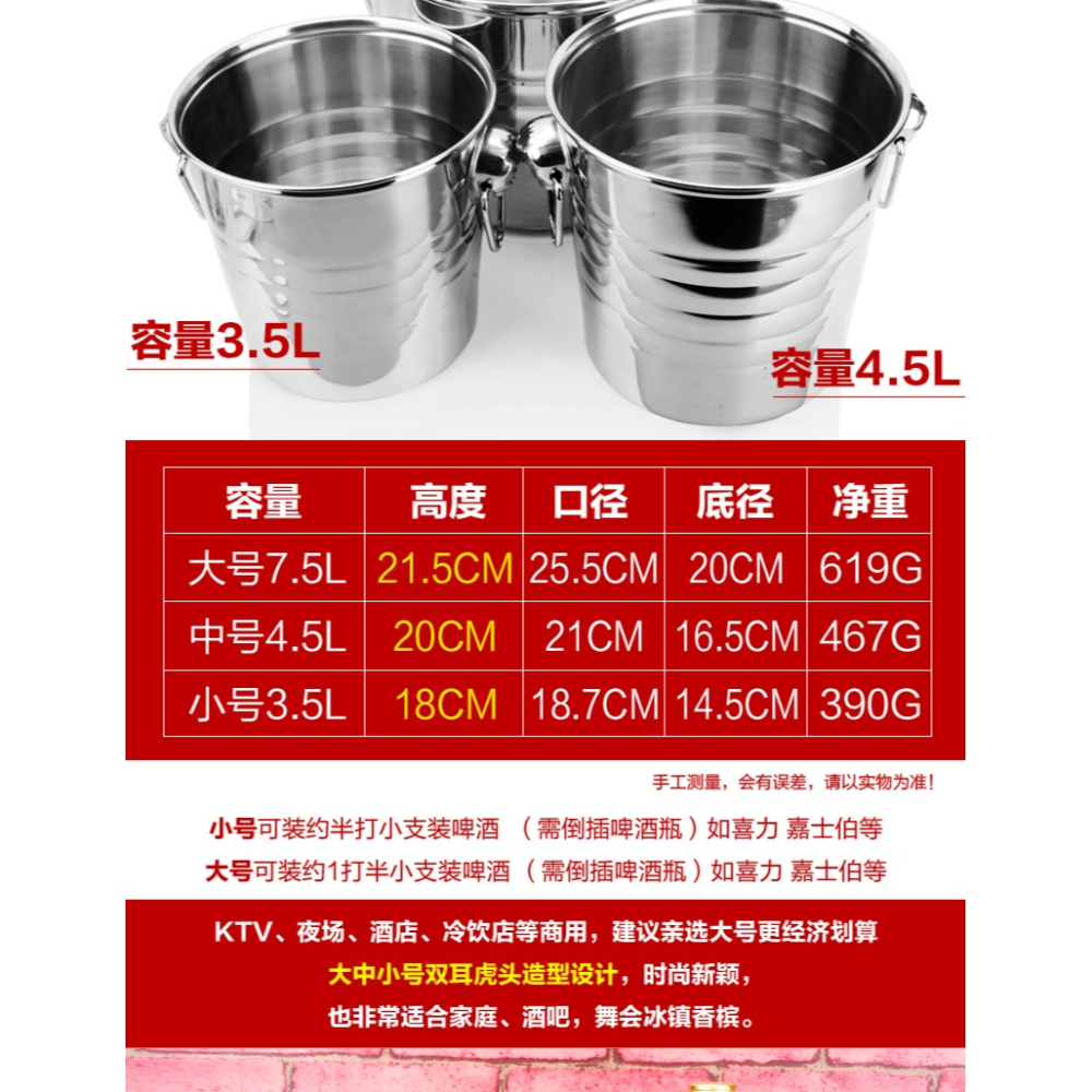 創意雙耳不銹鋼冰桶香檳桶虎頭紅酒桶酒吧調酒工具創意冰粒桶-細節圖7