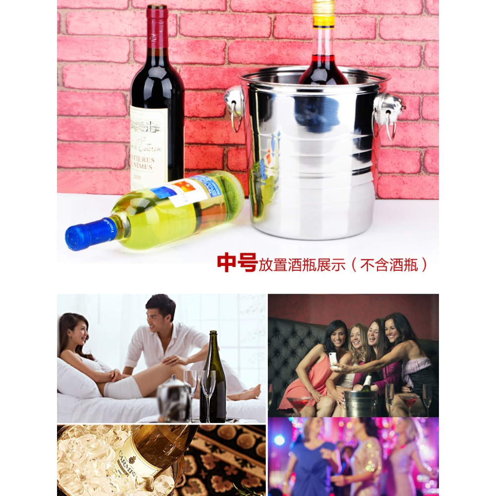 創意雙耳不銹鋼冰桶香檳桶虎頭紅酒桶酒吧調酒工具創意冰粒桶-細節圖8