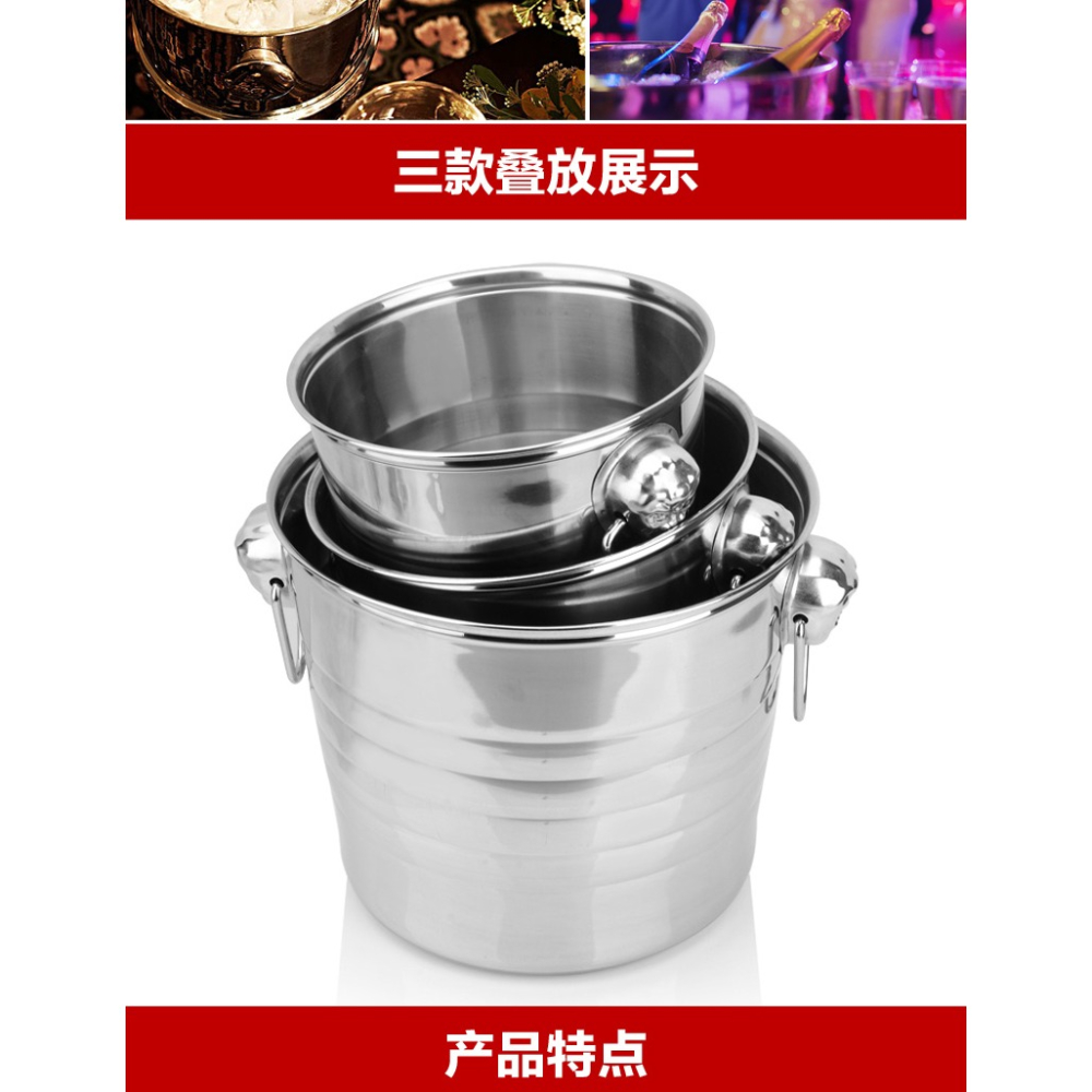 創意雙耳不銹鋼冰桶香檳桶虎頭紅酒桶酒吧調酒工具創意冰粒桶-細節圖9