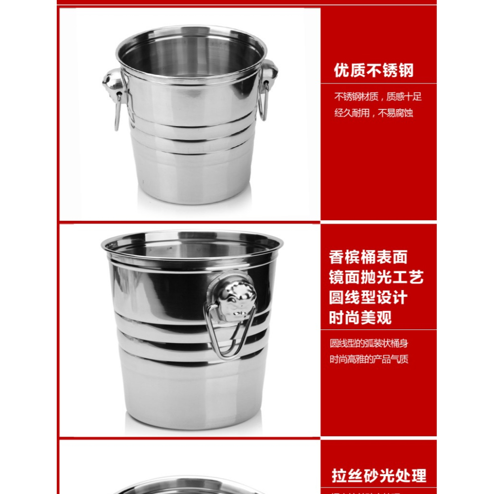 創意雙耳不銹鋼冰桶香檳桶虎頭紅酒桶酒吧調酒工具創意冰粒桶-細節圖10