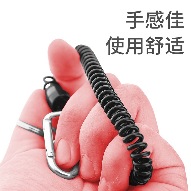 創意鑰匙扣登山易拉彈力繩戶外便捷防丟鑰匙扣多功能掛件繩伸縮繩-細節圖3