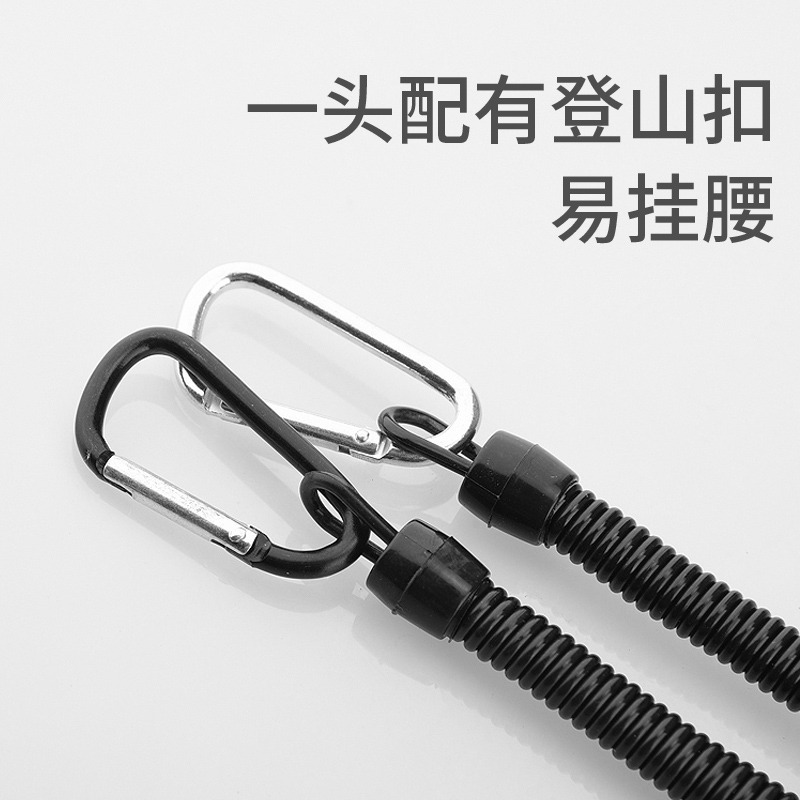 創意鑰匙扣登山易拉彈力繩戶外便捷防丟鑰匙扣多功能掛件繩伸縮繩-細節圖5