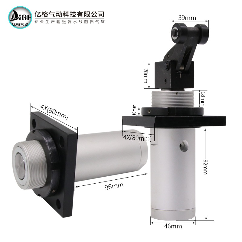 亞德客型阻擋氣缸止動氣缸自鎖氣缸條TTG/TWG32-10/15/20廠家直銷-細節圖3