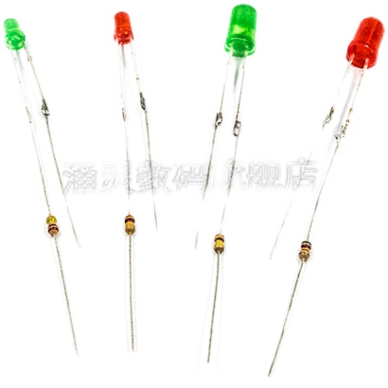 led燈珠3mm/5mm發光二極管插座電源指示信號燈220v 氖燈帶電阻257-細節圖5