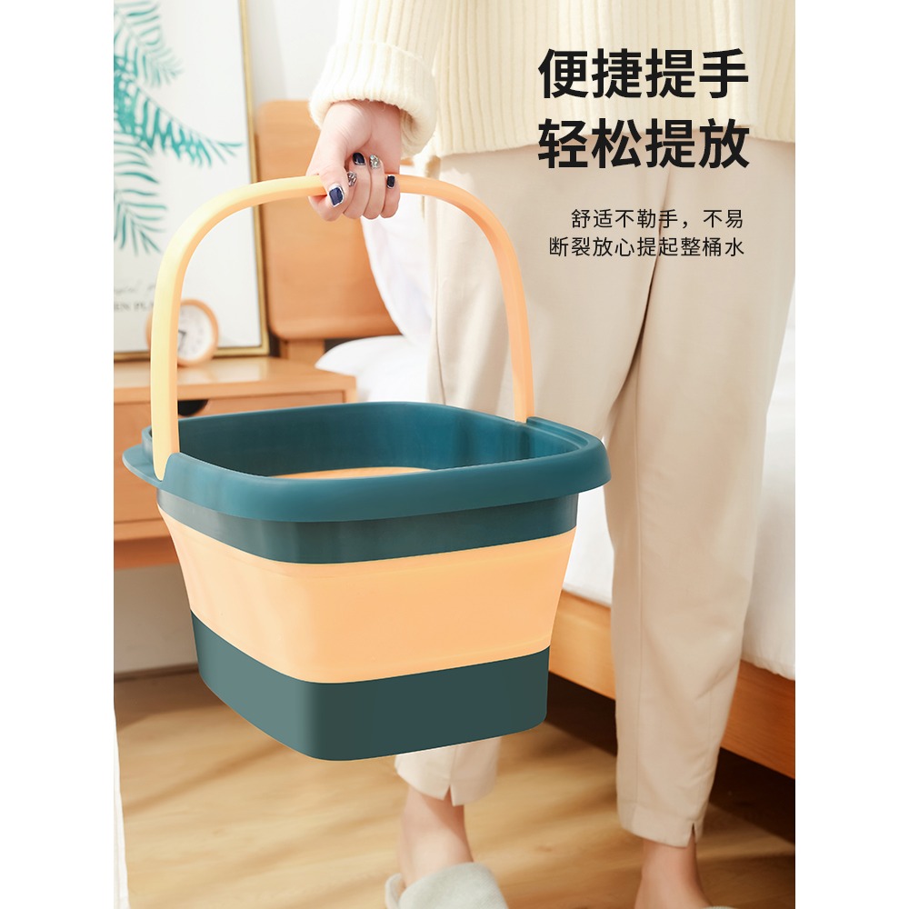 可折疊足浴盆家用節省空間塑料按摩洗腳盆過小腿過膝高泡腳桶盆子-細節圖4