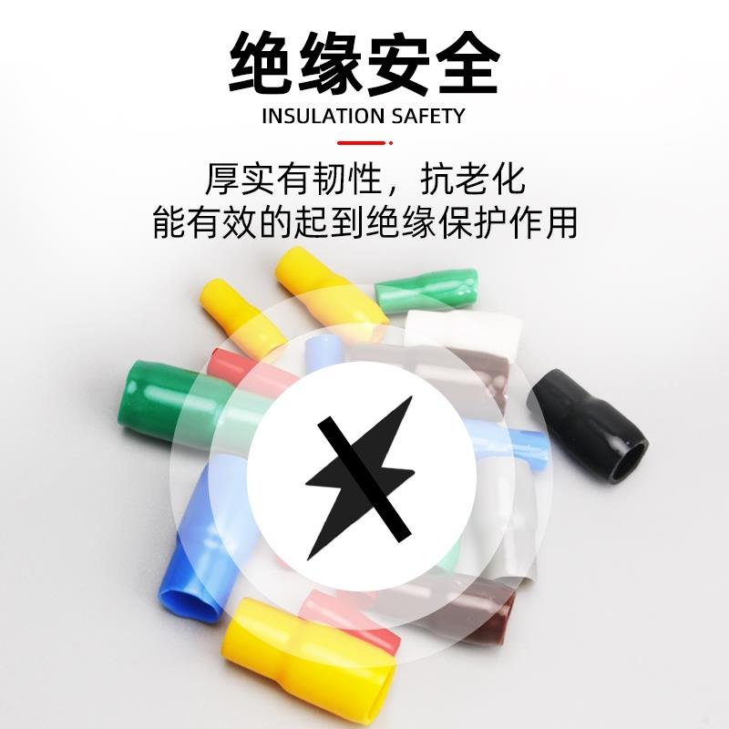 阻燃絕緣軟護套 冷壓裸端頭 硅橡膠接線端子線套電纜套管電線色套-細節圖4